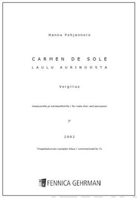 Carmen de sole for male choir and percussion