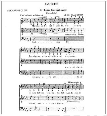 Metsän kuninkaalle (PDF) - mixed choir