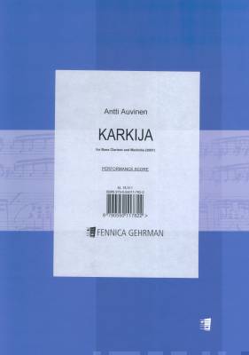 Karkija for bass clarinet and marimba - Performance score