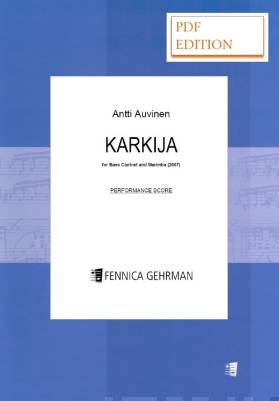 Karkija for bass clarinet and marimba (PDF) - Performance score