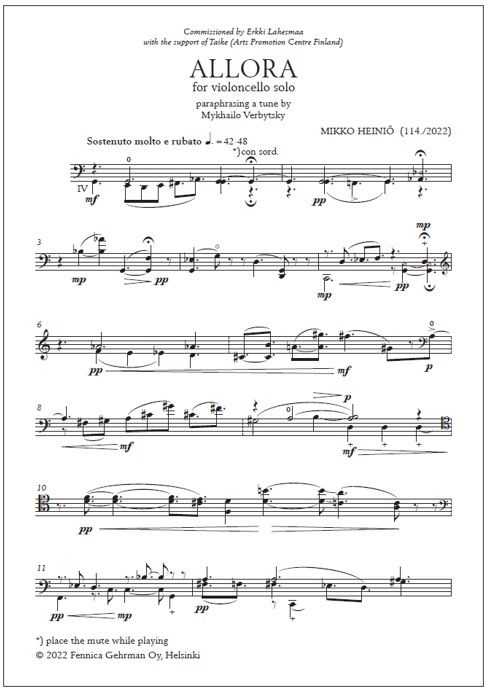 Allora for violoncello solo (PDF)