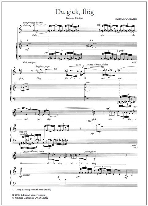 Du gick, flög - Voice & piano