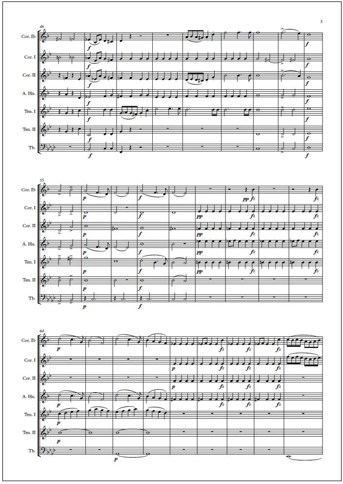 Overture in F Minor (JS 146) for brass septet - Score & parts