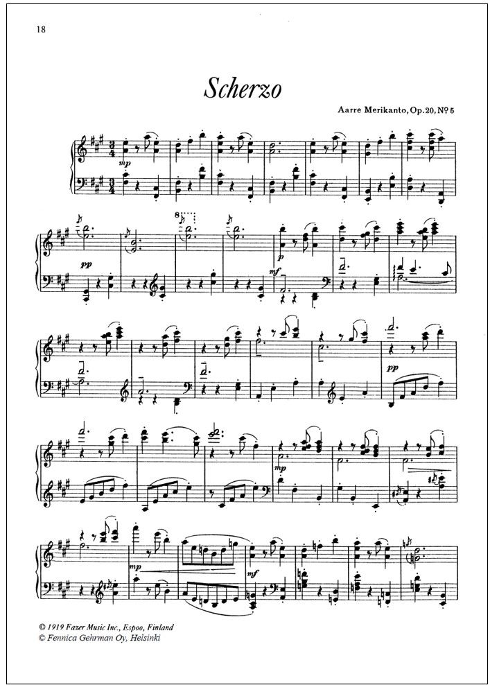 Kuusi pianokappaletta - Piano