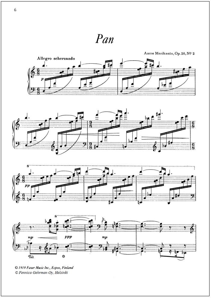 Kuusi pianokappaletta - Piano