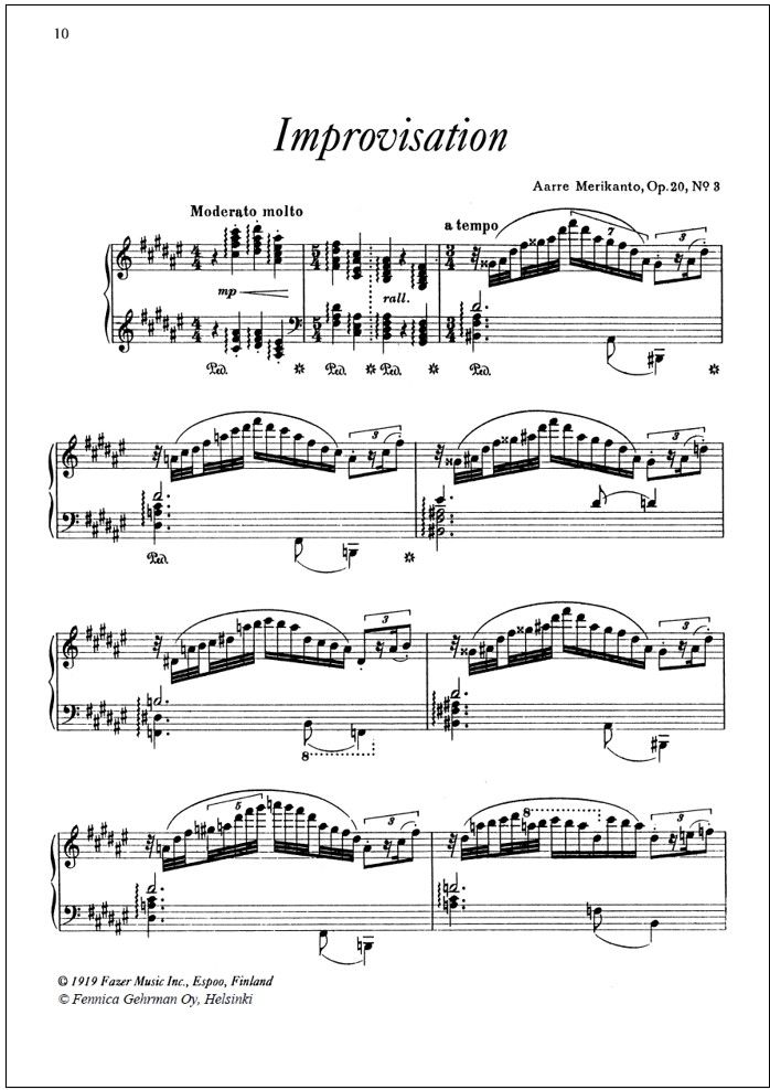 Kuusi pianokappaletta - Piano