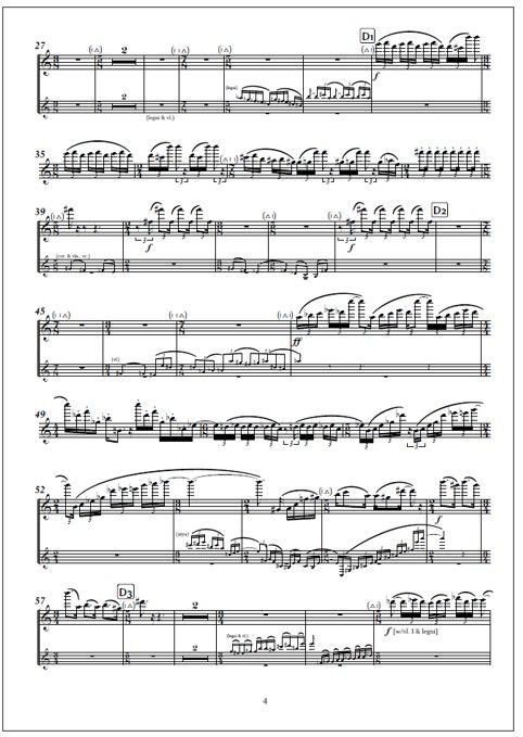 Double concerto for flute, harp and orchestra - Solo parts