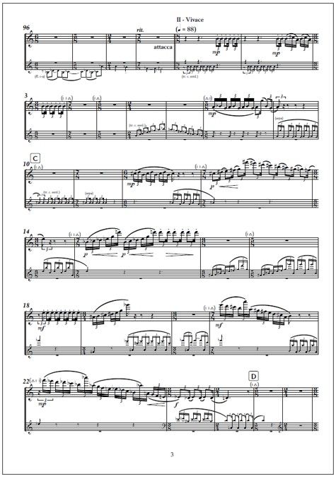 Double concerto for flute, harp and orchestra - Solo parts