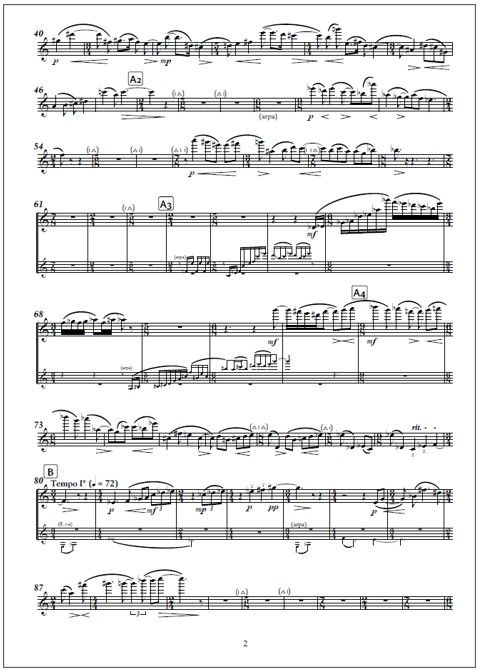 Double concerto for flute, harp and orchestra - Solo parts
