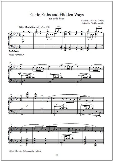 Faerie Paths and Hidden Ways for pedal or lever harp (2nd harp ad lib.) (PDF) from Dreams and Echoes