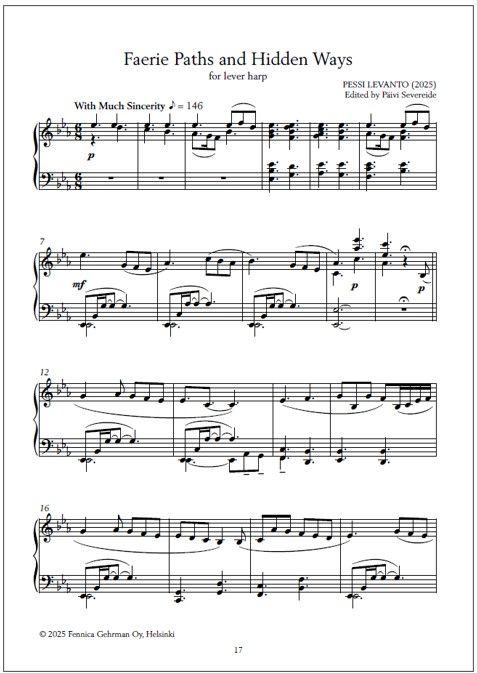 Faerie Paths and Hidden Ways for pedal or lever harp (2nd harp ad lib.) (PDF) from Dreams and Echoes