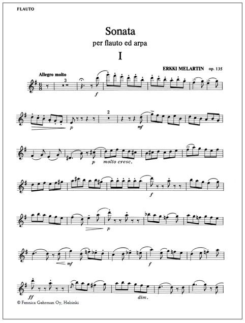 Sonata for flute and harp - Score (harp) & part