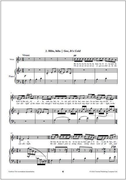 Viisi suomalaista kansanlaulua - Laulu & piano