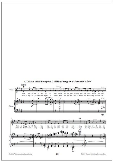 Viisi suomalaista kansanlaulua - Laulu & piano