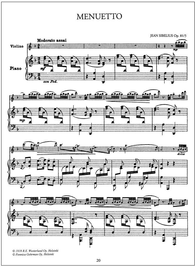 Five Pieces for Violin and Piano op. 81