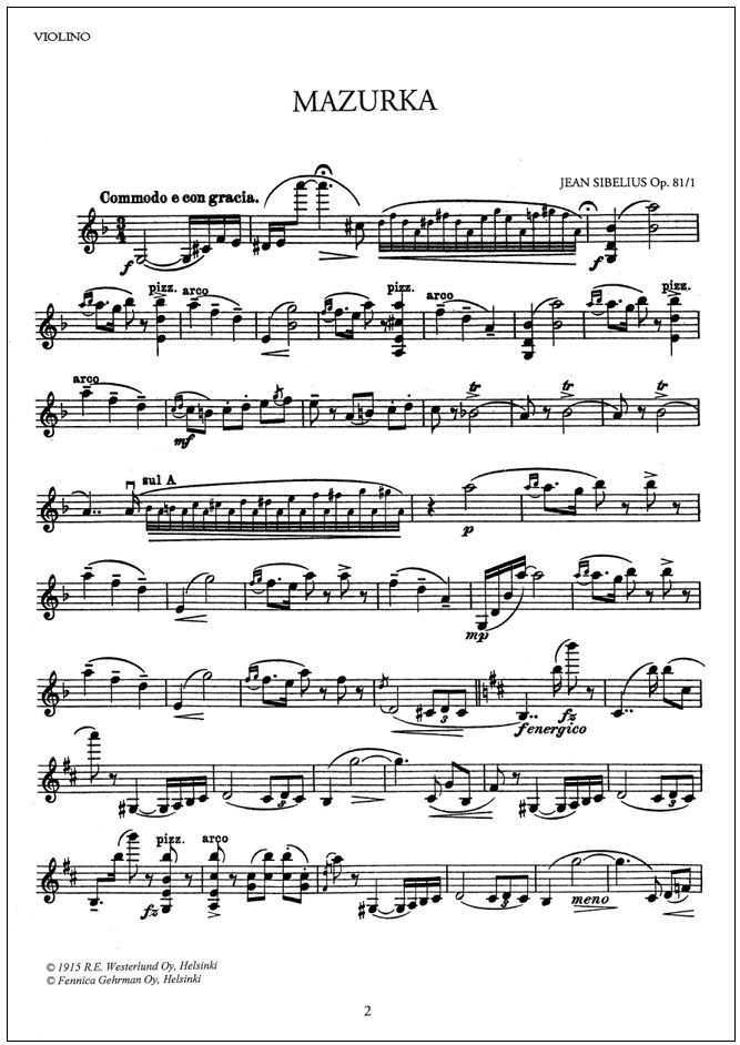 Five Pieces for Violin and Piano op. 81