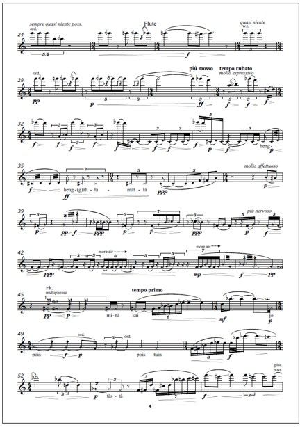 Ilmakehästä (From atmosphere) for flute and piano (PDF)