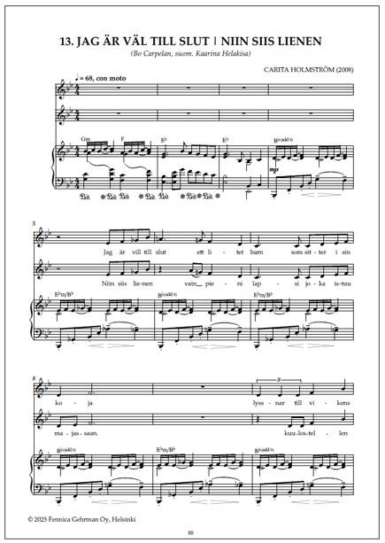 Måla himlen - Taivaan maalari for voice & piano