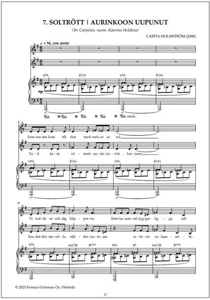 Måla himlen - Taivaan maalari for voice & piano