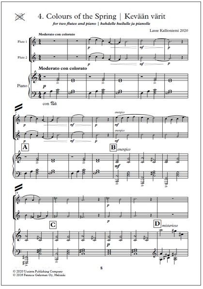 Colours of the Spring for two flutes and piano