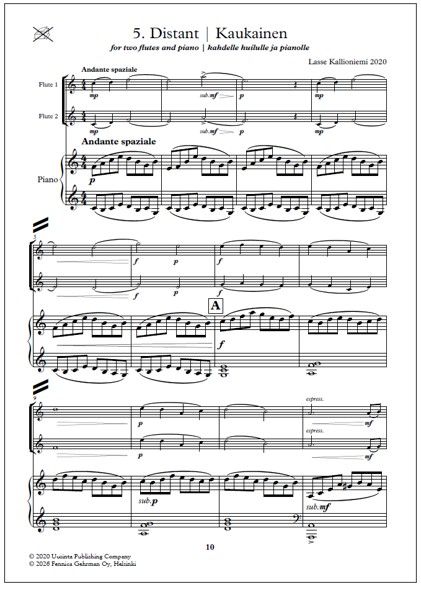 Colours of the Spring for two flutes and piano