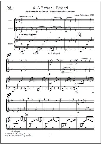 Colours of the Spring for two flutes and piano