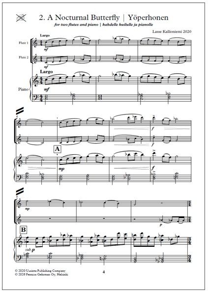 Colours of the Spring for two flutes and piano