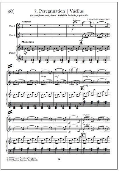 Colours of the Spring for two flutes and piano