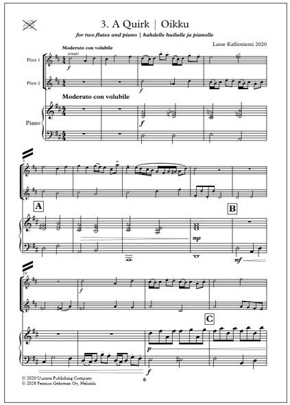 Colours of the Spring for two flutes and piano