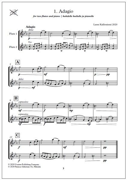 Colours of the Spring for two flutes and piano