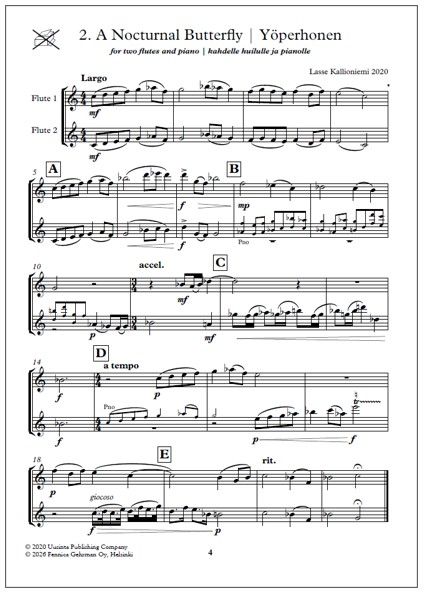 Colours of the Spring for two flutes and piano