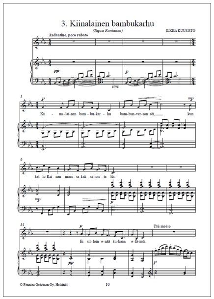 Eläimellisiä lauluja - Voice and piano