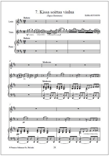 Eläimellisiä lauluja - Voice and piano