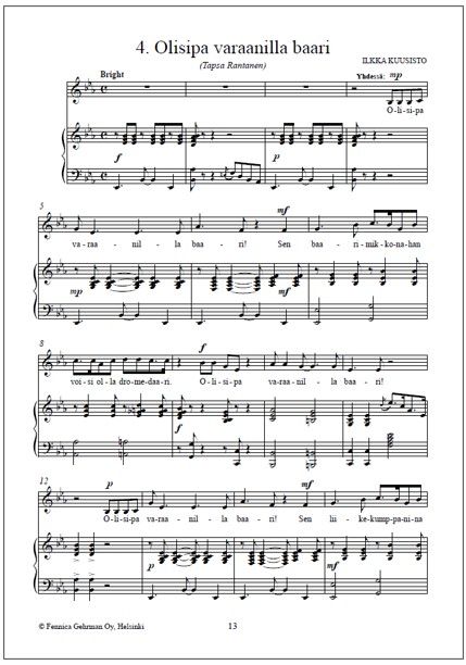 Eläimellisiä lauluja - Voice and piano