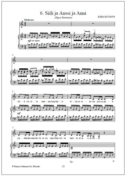 Eläimellisiä lauluja - Voice and piano