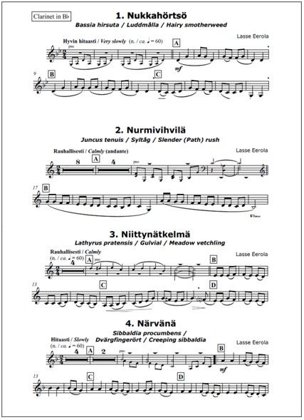 N-sarja (N Suite) for clarinet and piano