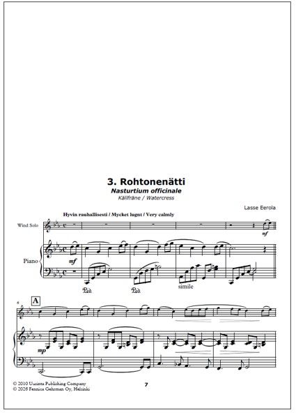 Rohtokokoelma (Herbal Collection) for horn and piano