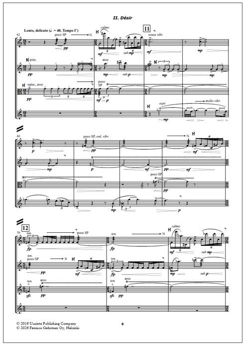 Trois poèmes for string quartet - Score & parts