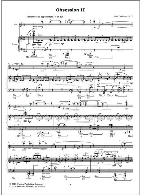 Obsession II for flute and piano