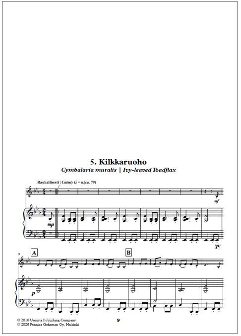 K-kokoelma (K Collection) for clarinet and piano