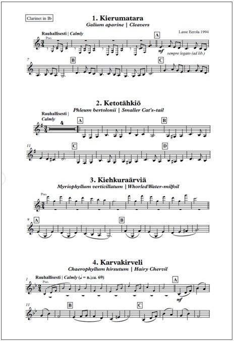 K-kokoelma (K Collection) for clarinet and piano