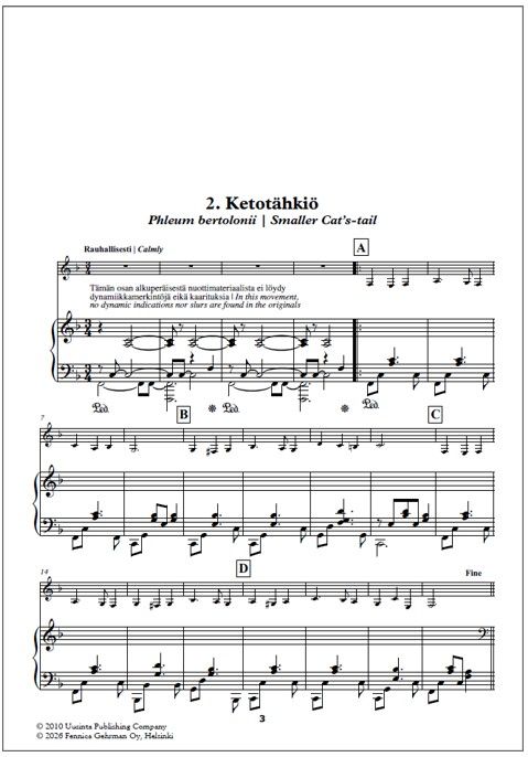 K-kokoelma (K Collection) for clarinet and piano