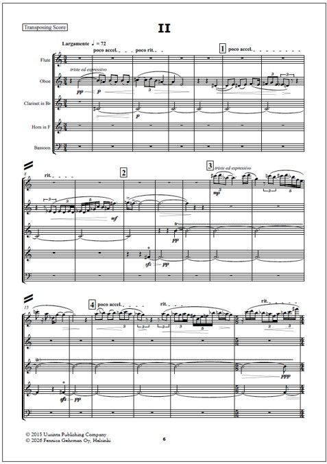 Tie sinne… (The way there…) for wind quintet - Score & parts