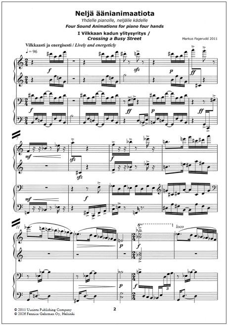 Four Sound Animations - Piano four hands