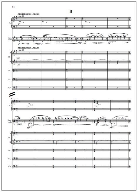 Concerto for soprano saxophone and chamber orchestra  - Study score