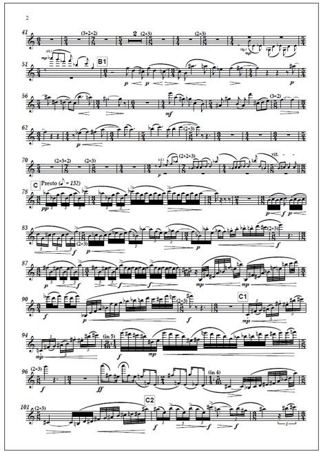 Concerto for soprano saxophone and chamber orchestra - Solo part