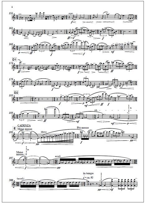 Concerto for soprano saxophone and chamber orchestra - Solo part