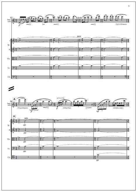 Concerto for soprano saxophone and chamber orchestra  - Study score (PDF)