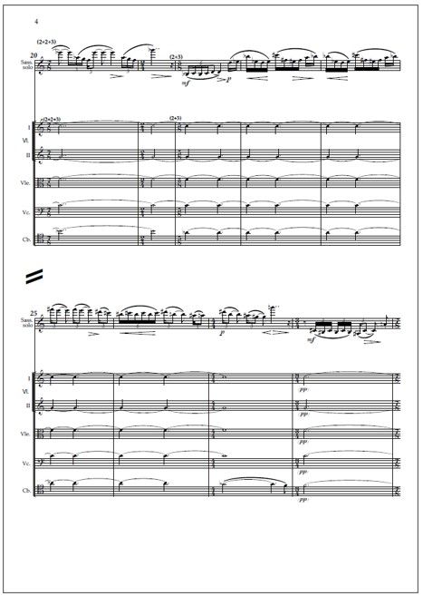 Concerto for soprano saxophone and chamber orchestra  - Study score (PDF)