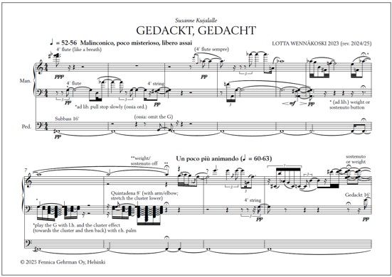 Gedackt, gedacht for organ